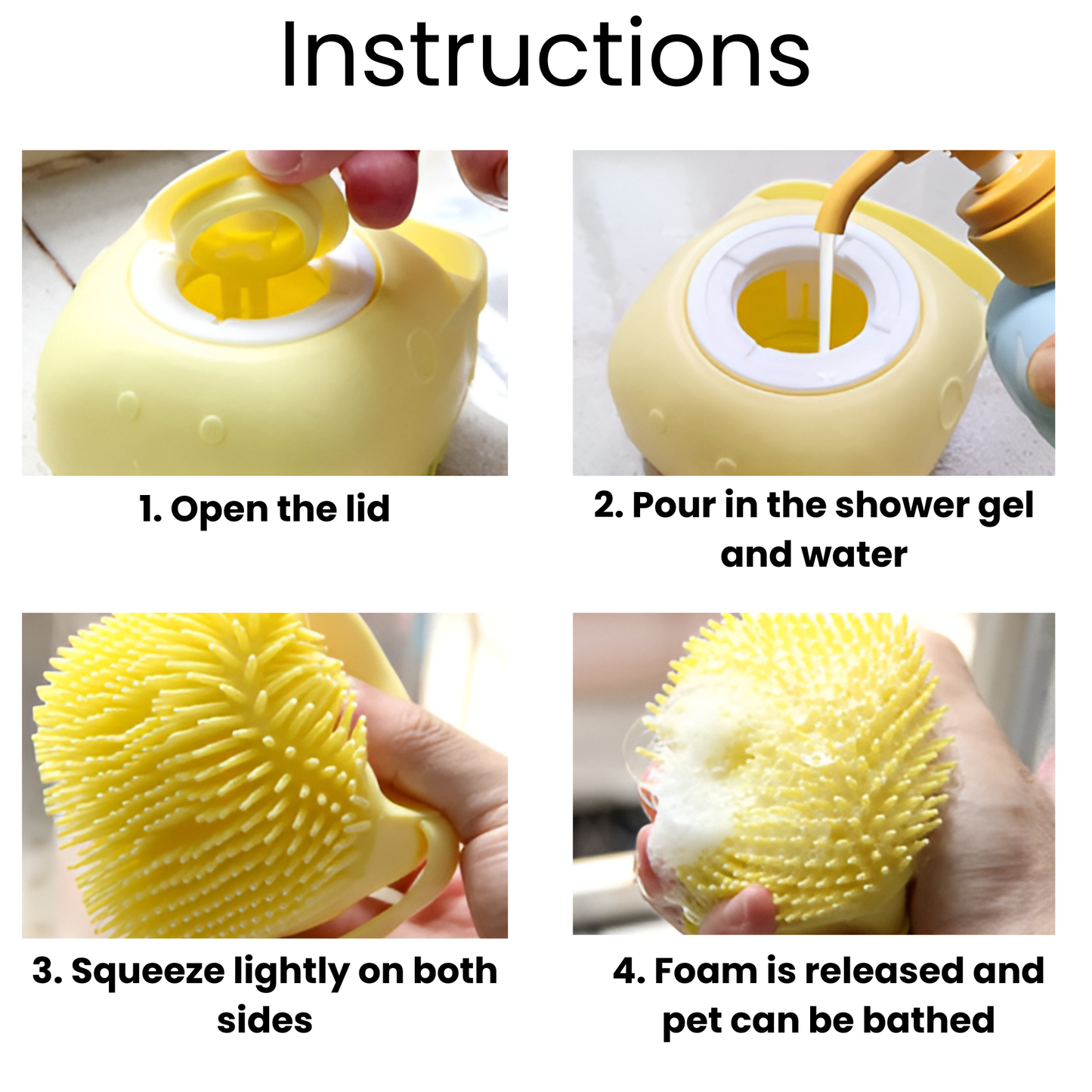 Silicone Massage Brush Shampoo Dispenser